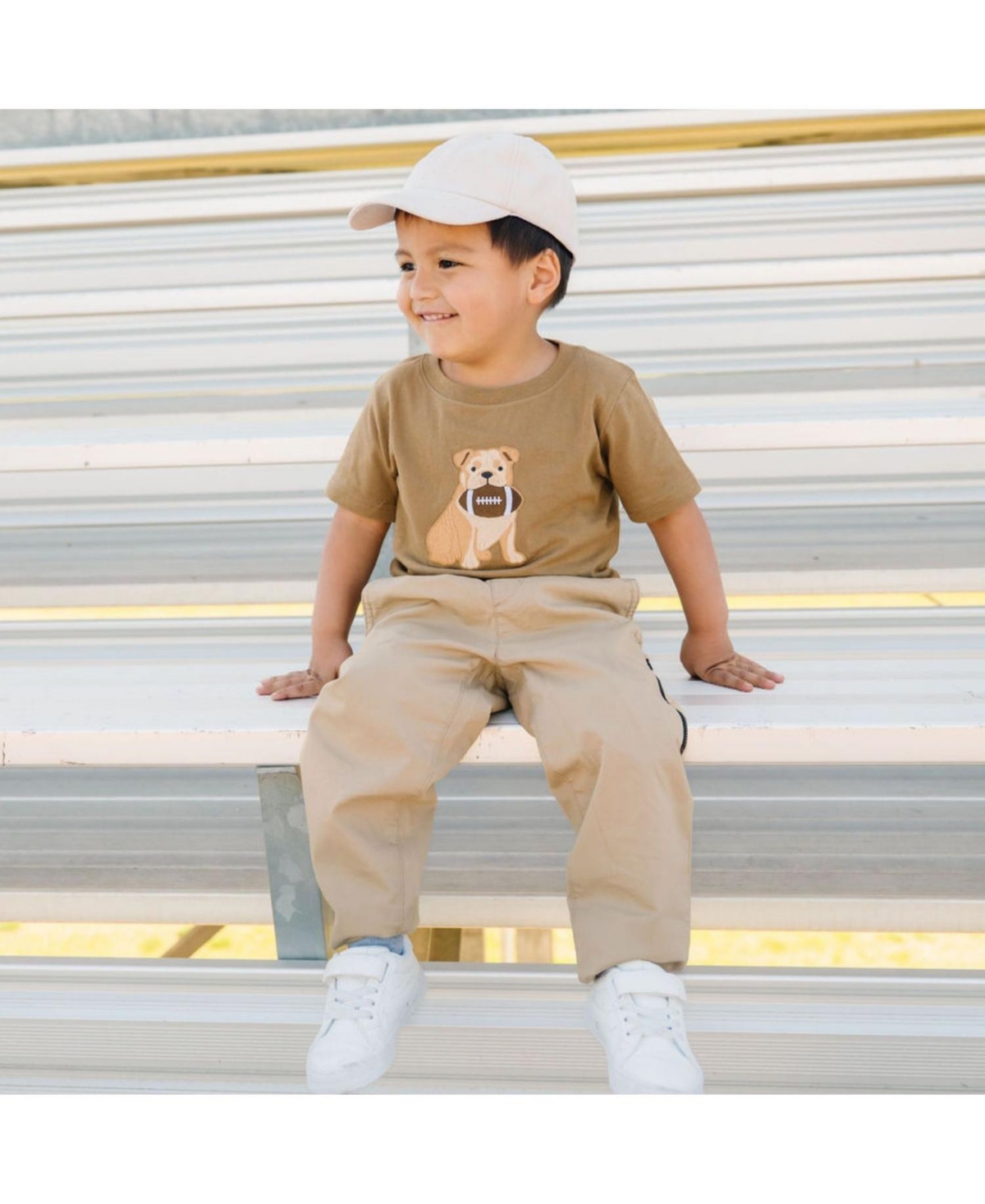 Sweet Wink Big Boys(10-12) Bulldog Football Patch Short Sleeve T-Shirt