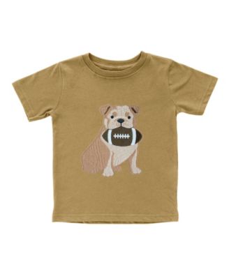 Big Boys(10-12) Bulldog Football Patch Short Sleeve T-Shirt