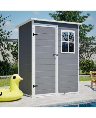 5x3 Feet Resin Outdoor Storage Shed With Floor, Waterproof And Lockable