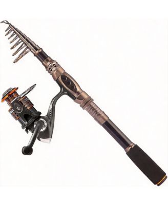 6.89 feet Fishing Rod Reel Carbon Fiber Telescopic Pole Kit Ambidextrous