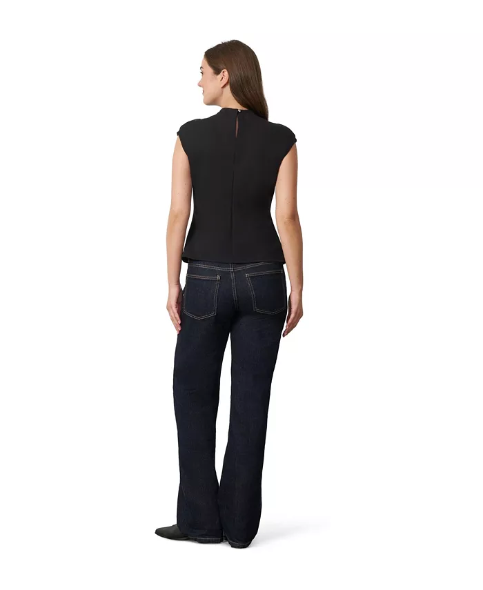 Women's Funnel Neck Asymmetric Hem Top - thumbnail 3
