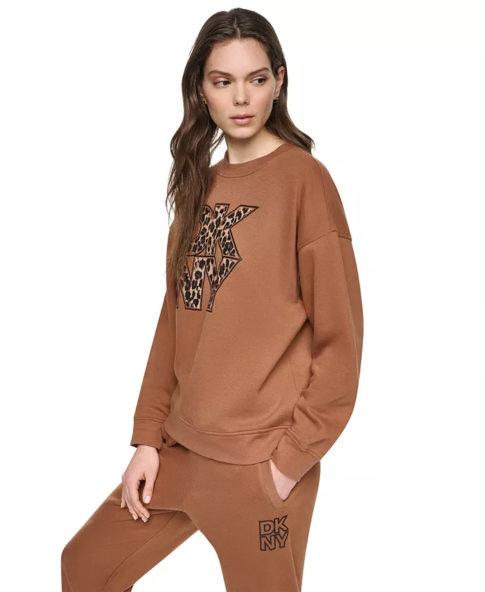 Women's Stacked Puff Outline Graphic Crewneck Pullover Sweatshirt - thumbnail 8