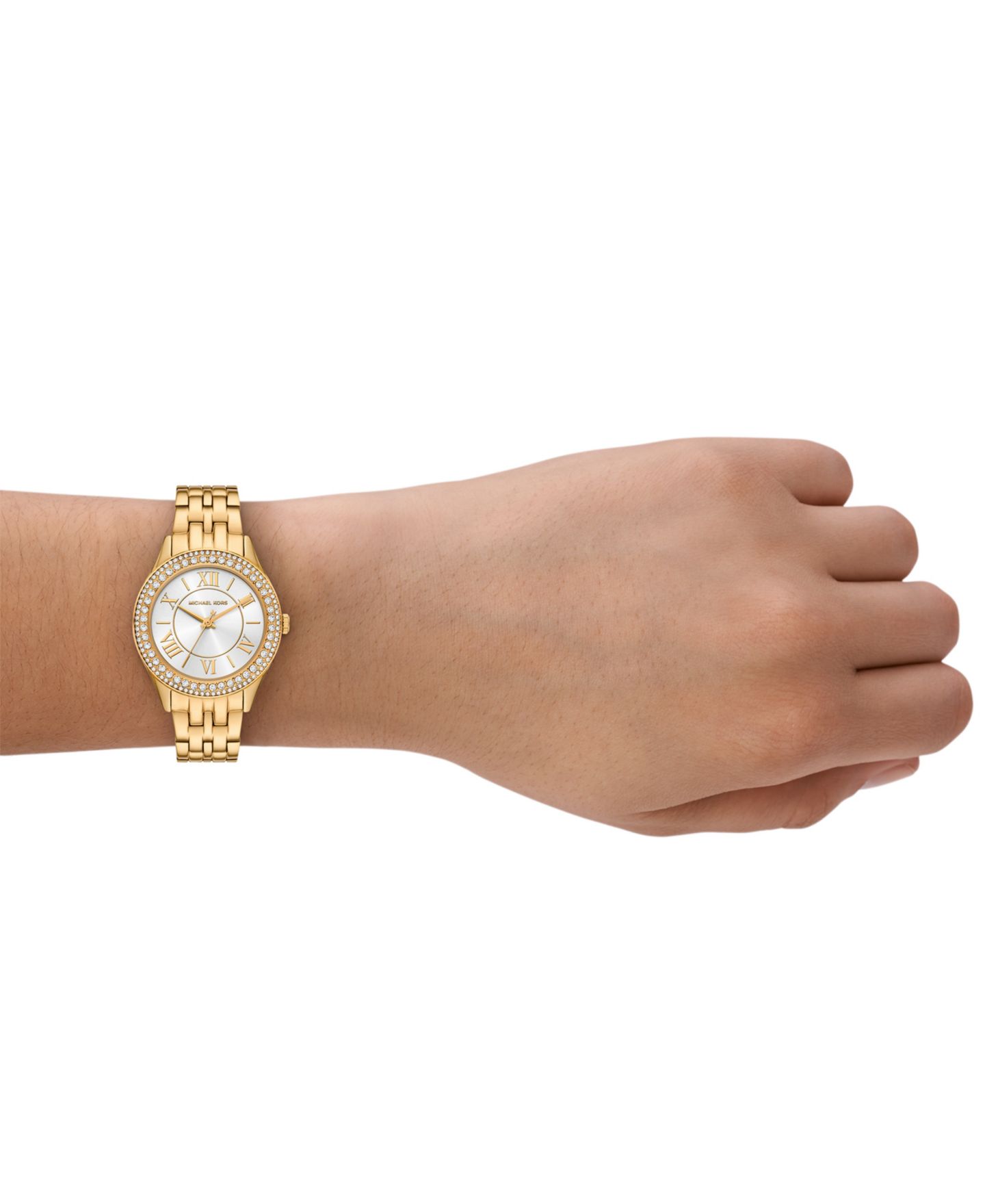 Женские часы Michael Kors Harlowe, три стрелки, золотистая нержавеющая сталь, 33 мм — фото 4