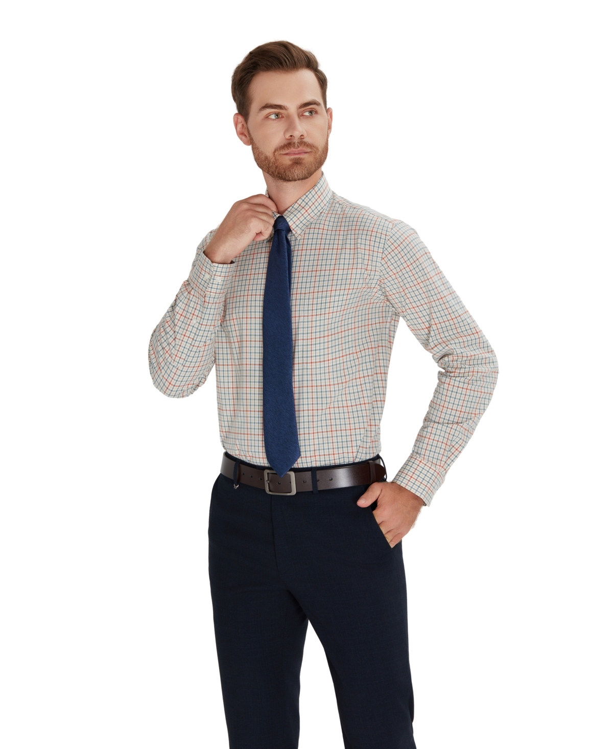 Club Room Men's Regular-Fit Harrington Plaid Dress Shirt