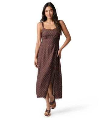 Junior's Scoop Neck Midi Slip Dress