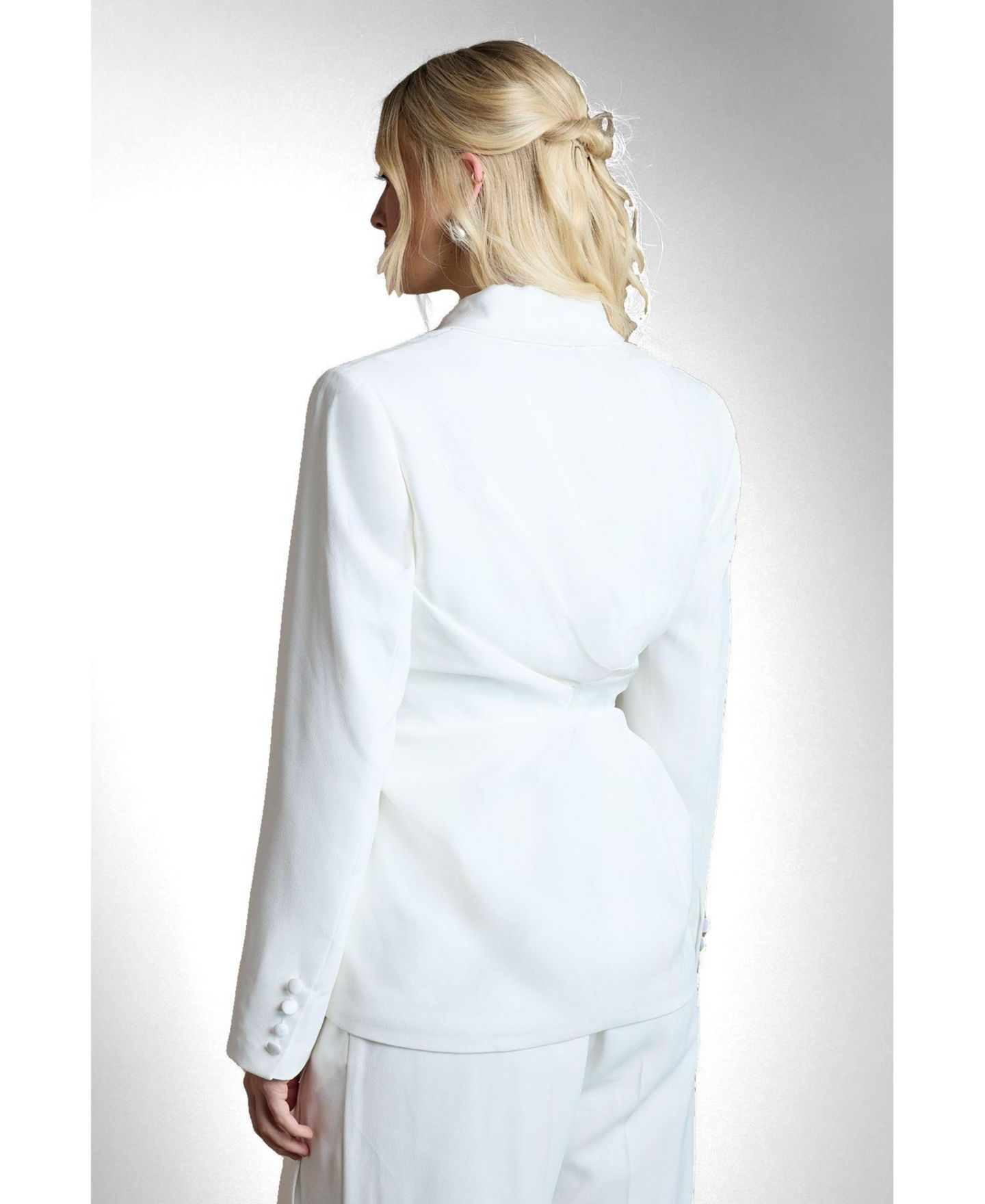 Женский пиджак Coast Bridal Satin Wrap-Front Blazer, цвет: Слоновая кость — фото 3