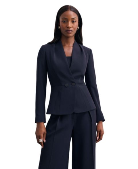 Женский пиджак The Fold Arno Clever Crepe Blazer, цвет: Тёмно-синий