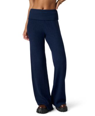 Juniors' Baby Wide-Leg Cable-Knit Pull-On Pants
