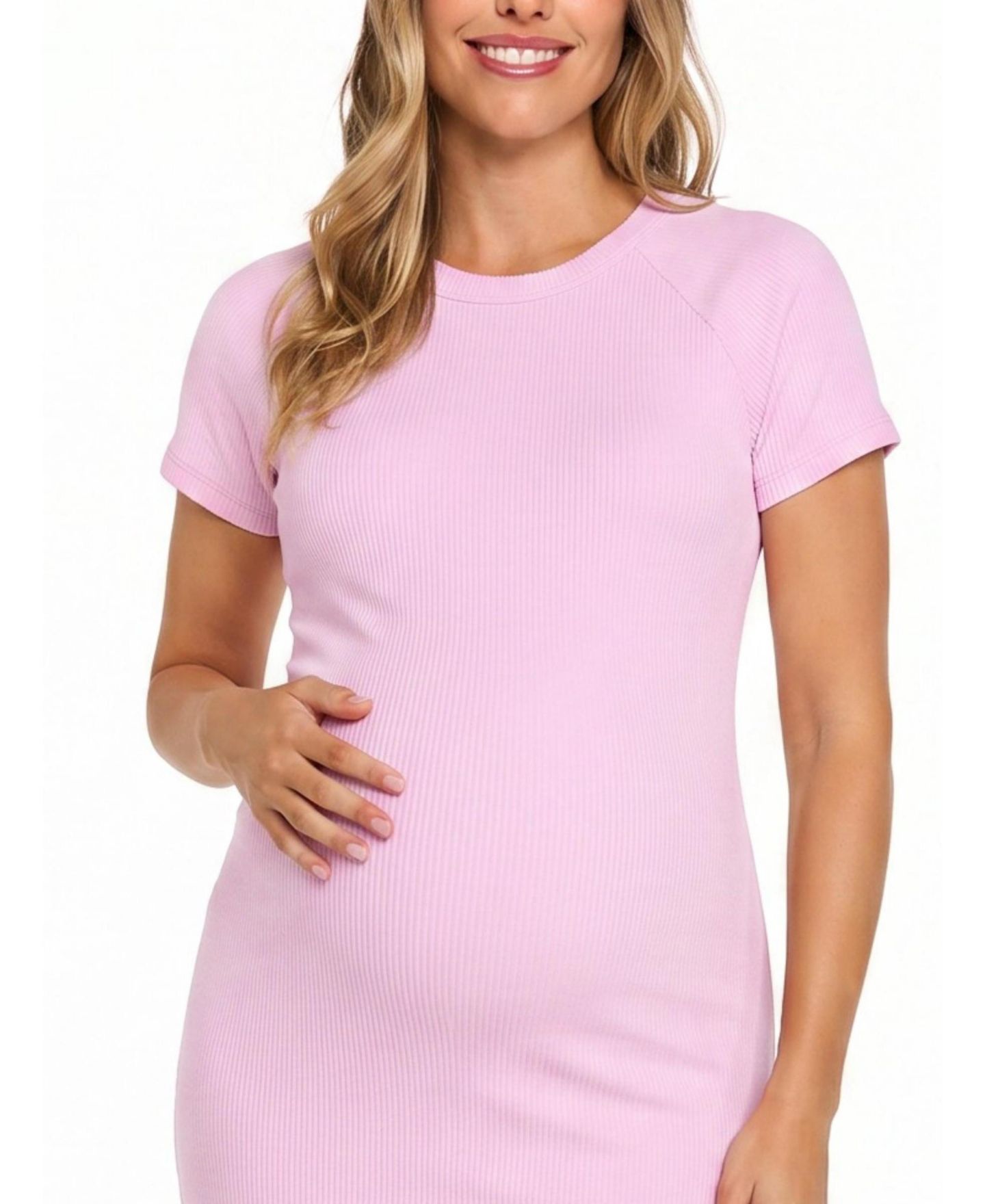 Женское платье Motherhood Maternity Ribbed-Knit Bodycon Midi, цвет: Сиреневый — фото 4