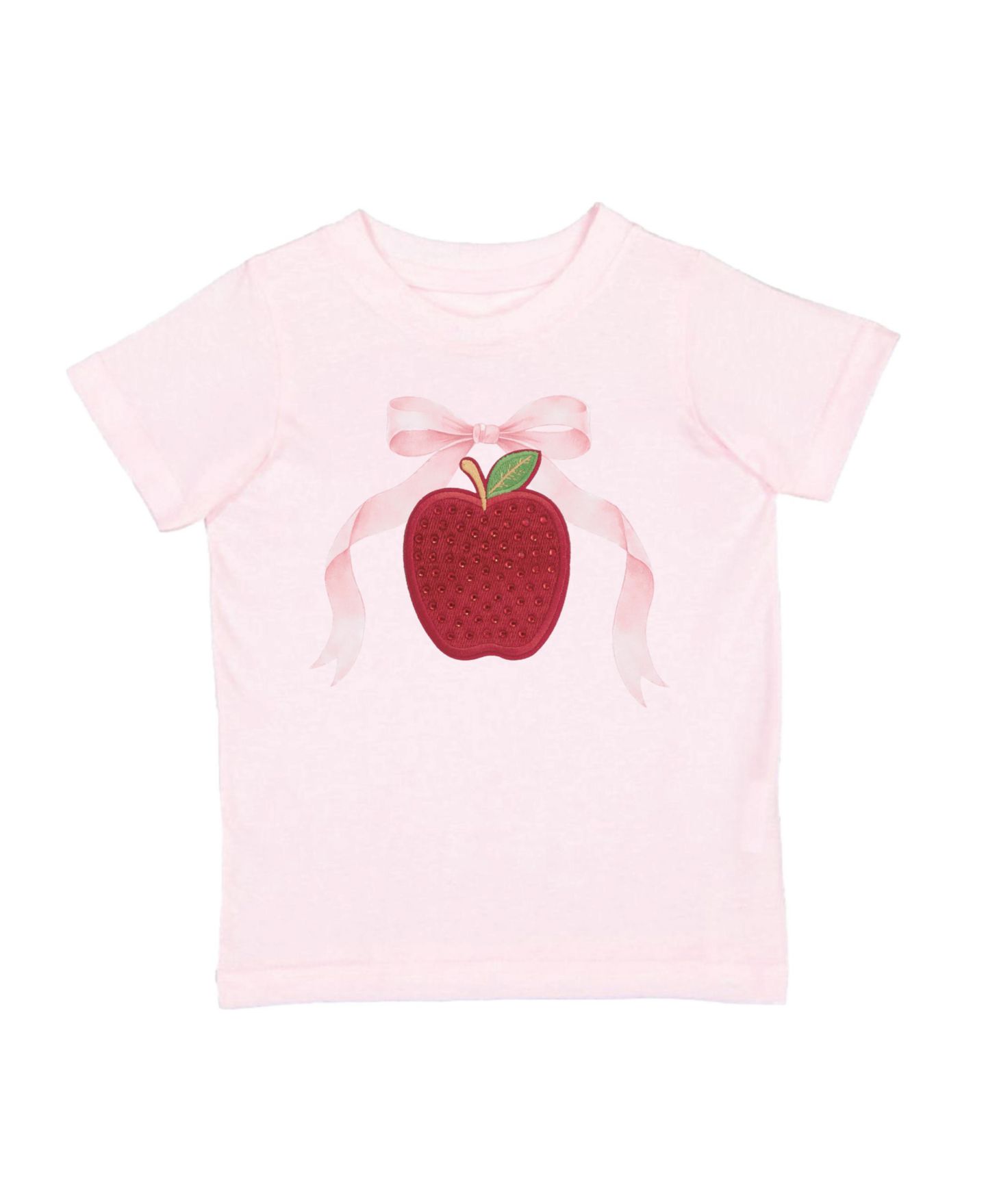Футболка Sweet Wink Apple Rhinestone Patch Short Sleeve для девочек-малышей, цвет: Розовый — фото 1