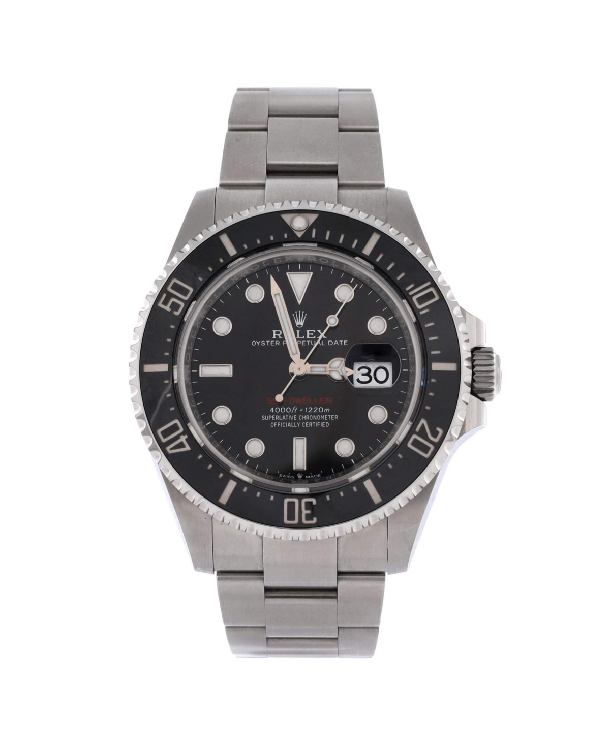 PreOwned Rolex Oyster Perpetual SeaDweller Automatic Watch in Stainless Steel and Cerachrom 43mm  Dial color black