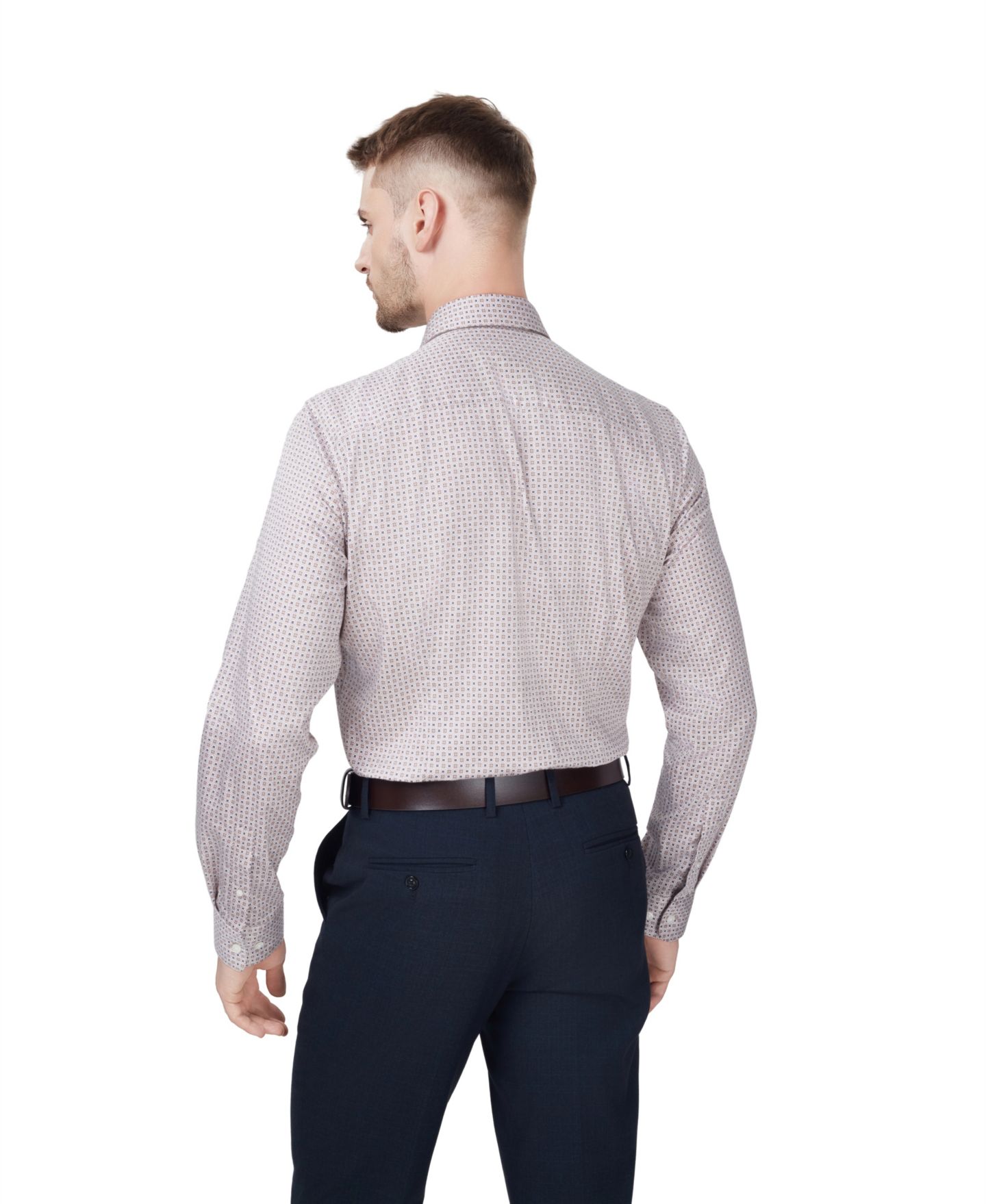 Мужская рубашка Bar III Tono Medal Slim-Fit Dress Shirt, цвет: Фиолетовый — фото 4