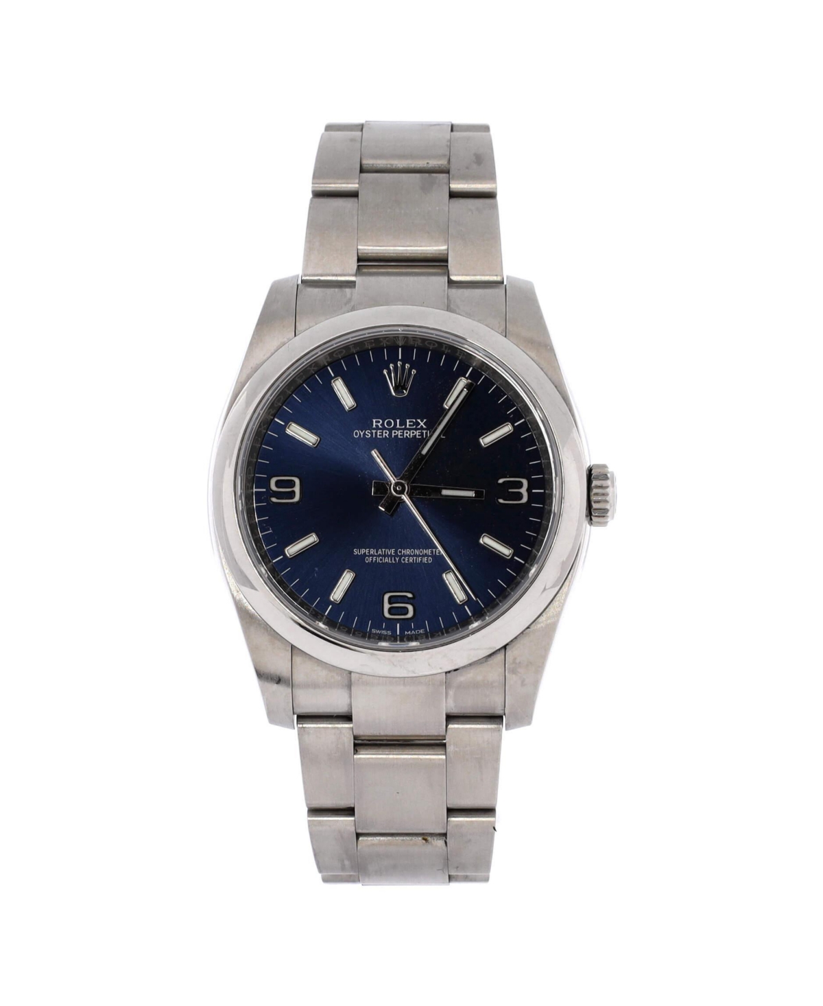 PreOwned Rolex Oyster Perpetual Automatic Watch in Stainless Steel 36mm  Dial color blue