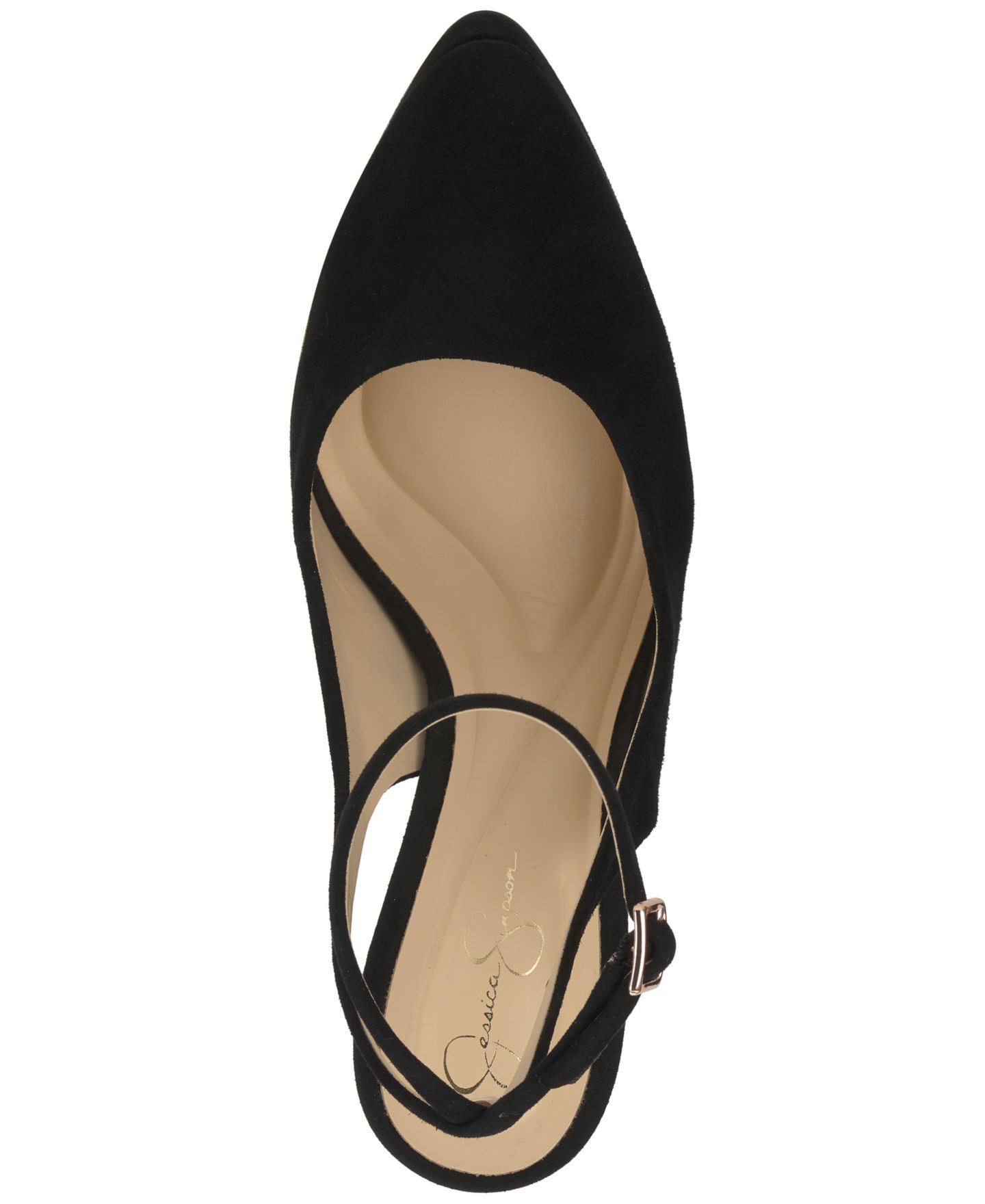 Женские туфли Jessica Simpson Nelica Platform Ankle-Wrap Pumps, цвет: Чёрный замшевый — фото 4