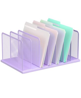 Heavy Duty Steel Mesh Desk File Organizer Compartments Desktop Sorter for Home Office Classroom