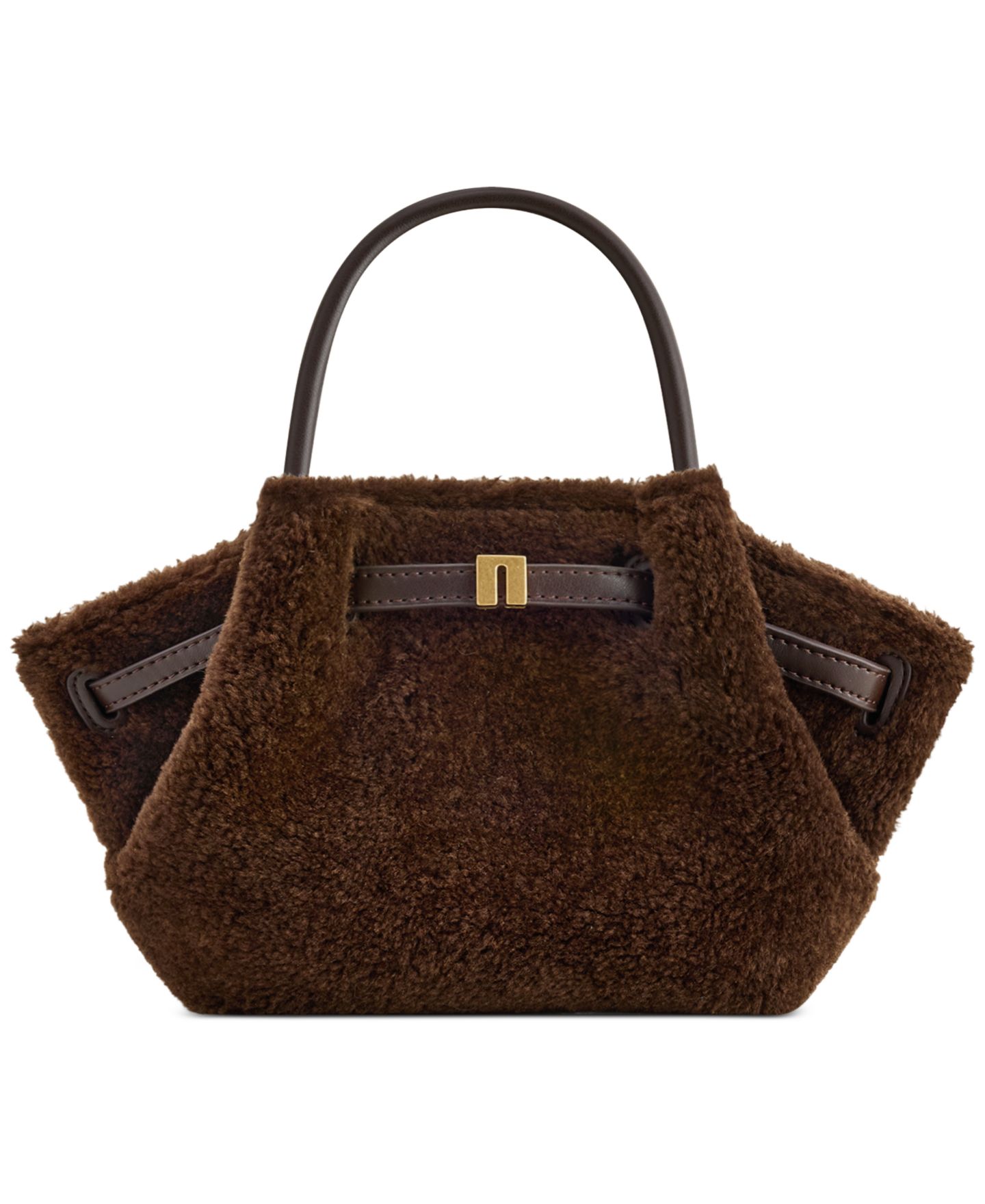 Женская сумка JW PEI Hana Mini Faux Fur Handbag, цвет: Тёмный коричневый — фото 1