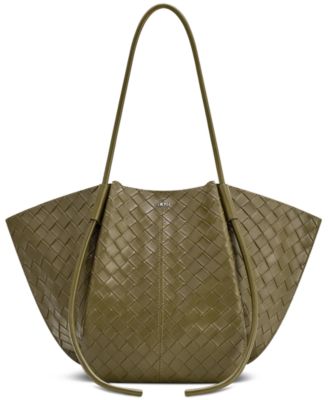 Nala Wide Large Weave Texture Tote Handbag