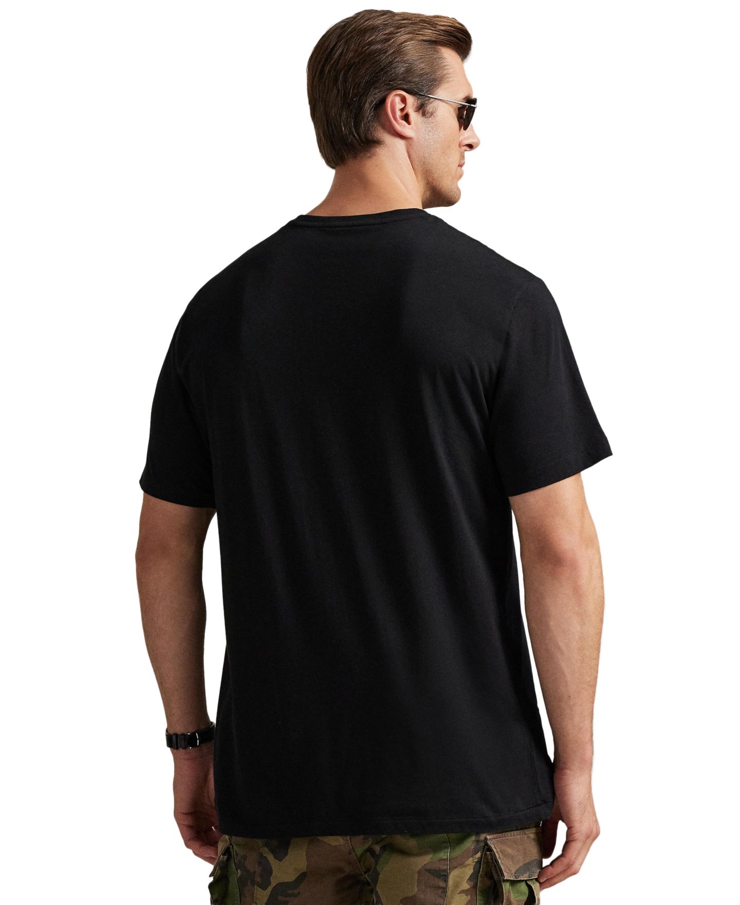 Мужская футболка Polo Ralph Lauren Big & Tall V-Neck, цвет: Чёрный — фото 4