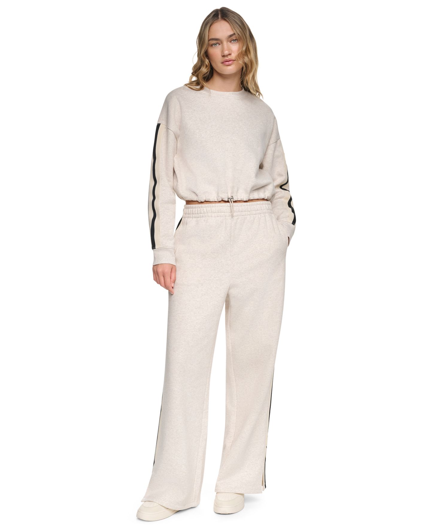 Женские комплекты DKNY Sport Taping Fleece Set, цвет: Чёрный — фото 1