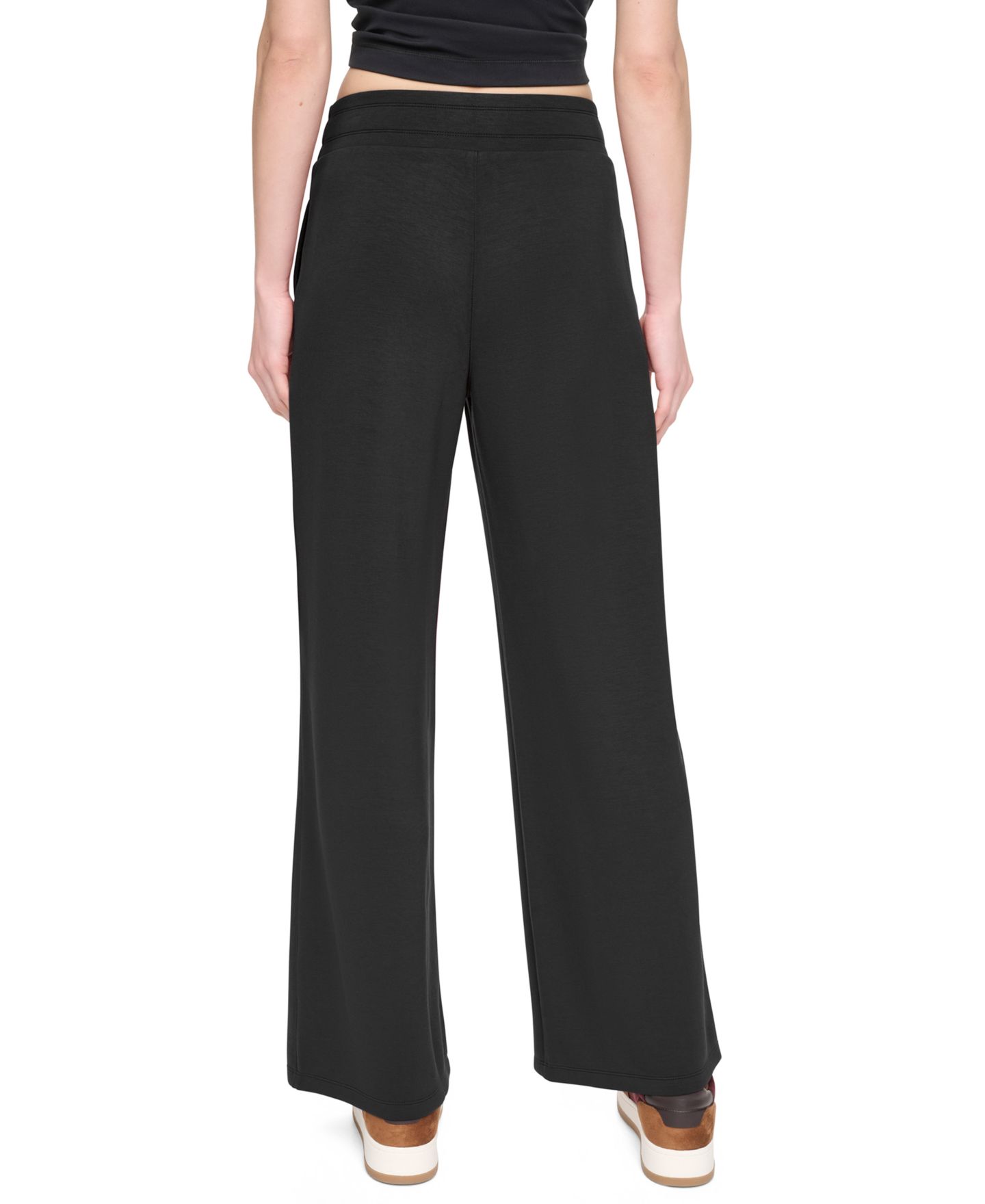 Женские брюки DKNY Sport High-Rise Wide-Leg Pants with Pintucks, цвет: Чёрный — фото 6
