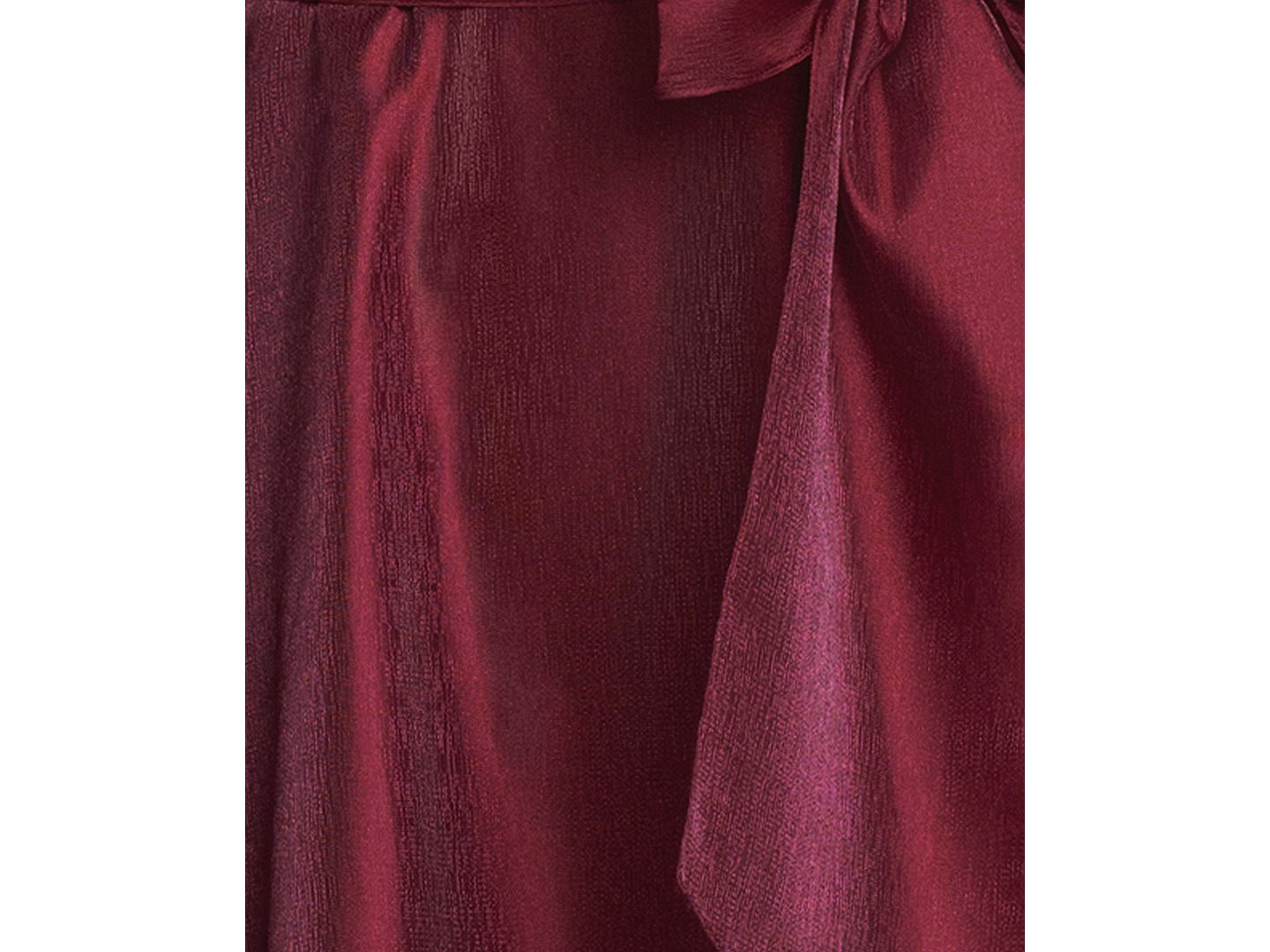 Женское платье XSCAPE V-Neck Long Sleeve Metallic Organza Gown, цвет: Винный — фото 6