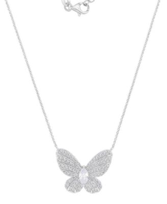 14k Gold-Plated Pave Butterfly Chain Necklace