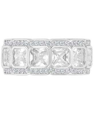 14k Gold-Plated Crystal Eternity Band Ring