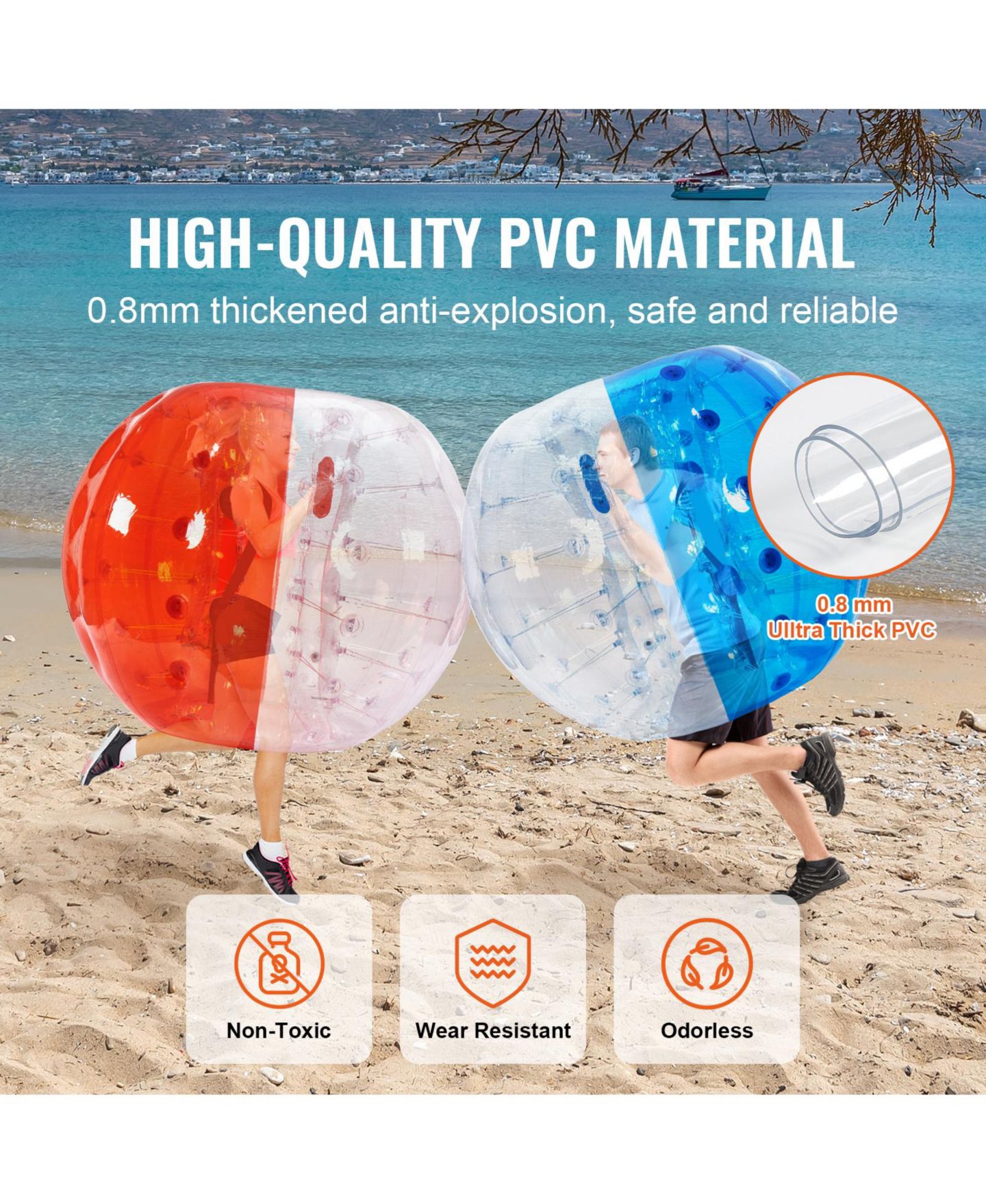 Детские игрушки VEVOR Sumo Zorb Balls 5FT 2-Pack Bumper Balls, от 7 лет — фото 2
