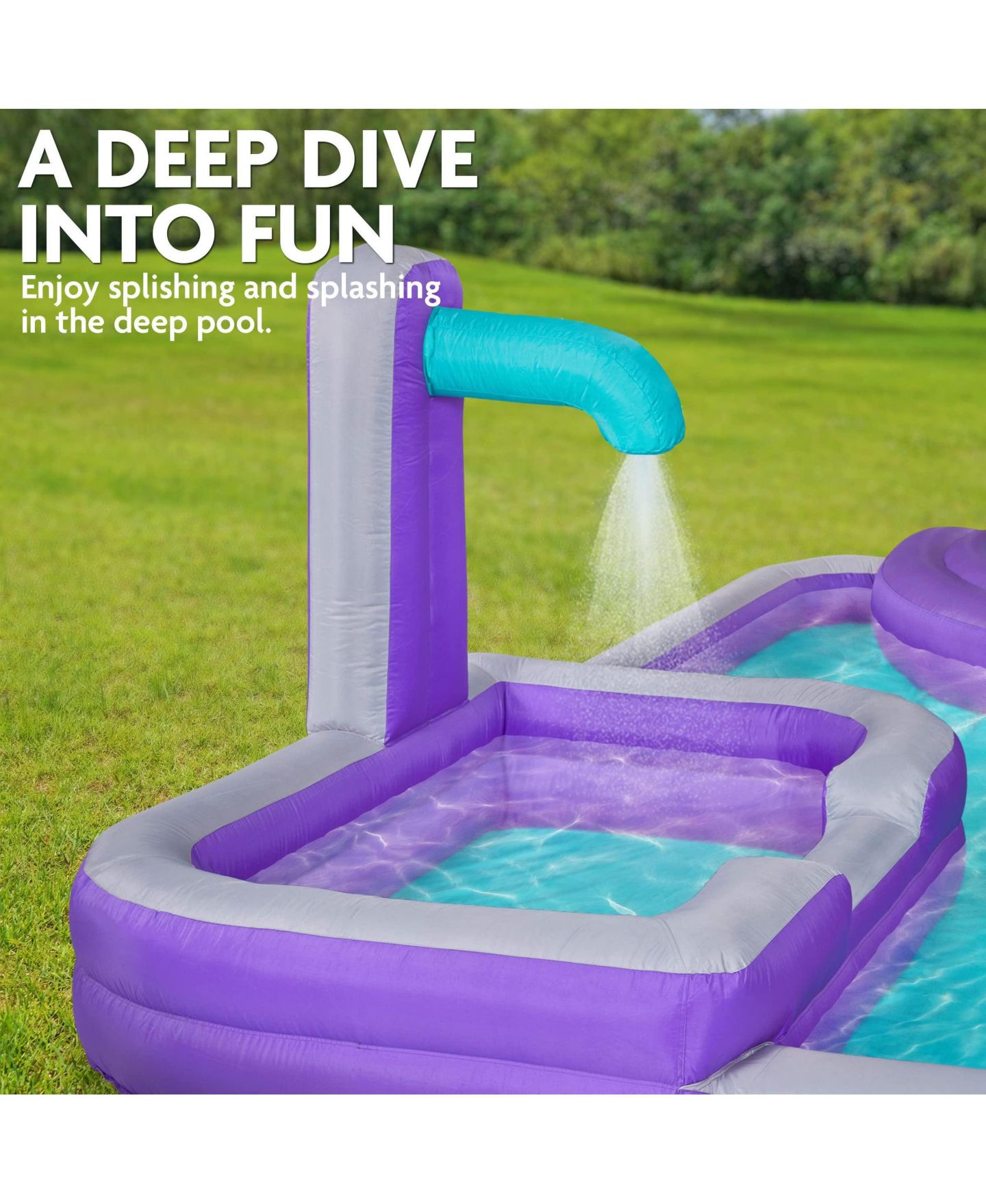 Детская игрушка Sunny & Fun Inflatable Water Slide & Blow Up Pool with Climbing Wall, Ages 3+, цвет: Фиолетовый — фото 7