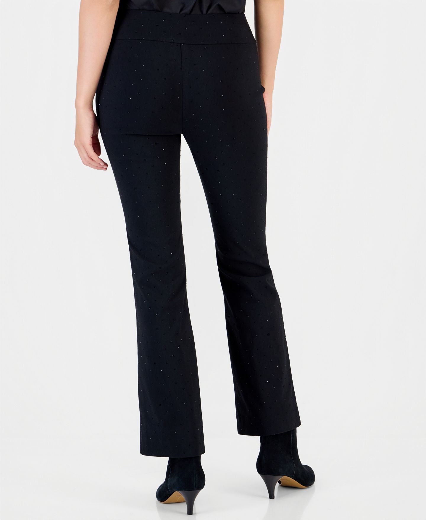Женские брюки I.N.C. International Concepts Petite Pull-On Bootcut, цвет: Глубокий чёрный — фото 2