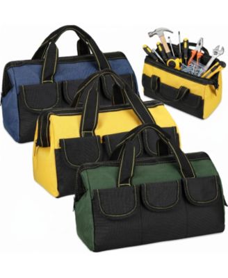 Tool Bag Waterproof Hard Bottom Heavy Duty Tote Electrician Carpenter Mechanic