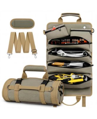 Tool Roll Bag Heavy Duty Organizer Detachable Pouches Mechanic Electrician Gift