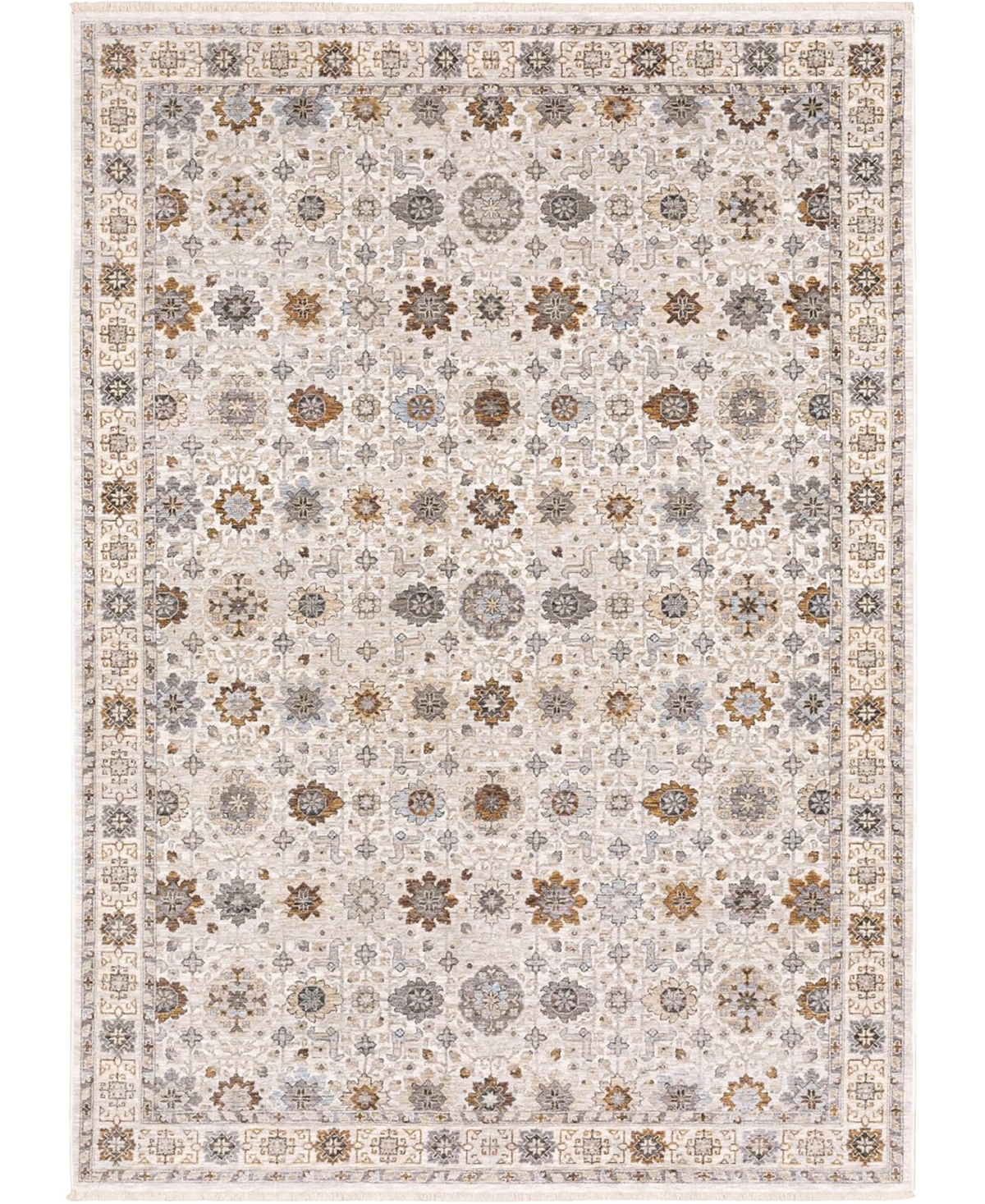Oriental Weavers Maharaja 71W Ivory and Gold 6'7" x 9'6" Area Rug