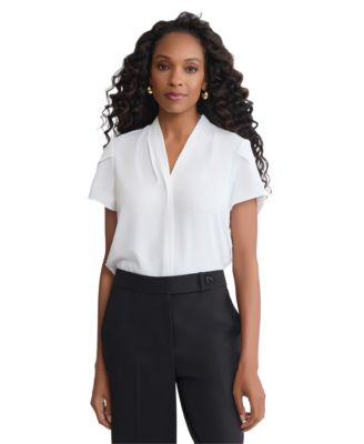 Petite Petal-Sleeve Blouse
