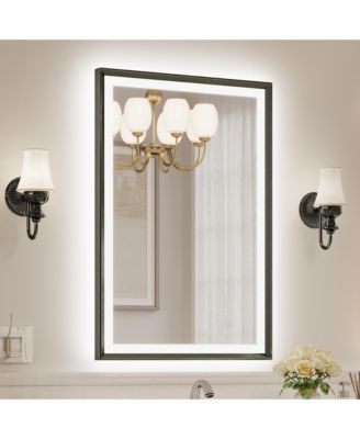 LED Bathroom Mirror with Front and Backlight, Adjustable Color Temperature and Brightness and Shatterproof Glass, Anti-Fog and Memory Function