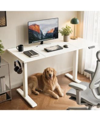 Electric Standing Desk with Splice Board, 2 Hooks and 3 Memory Presets