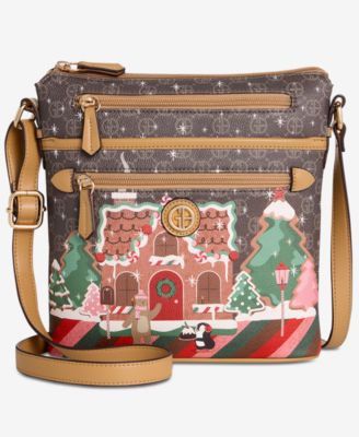 Gingerbread Bears North South Crossbody Bag