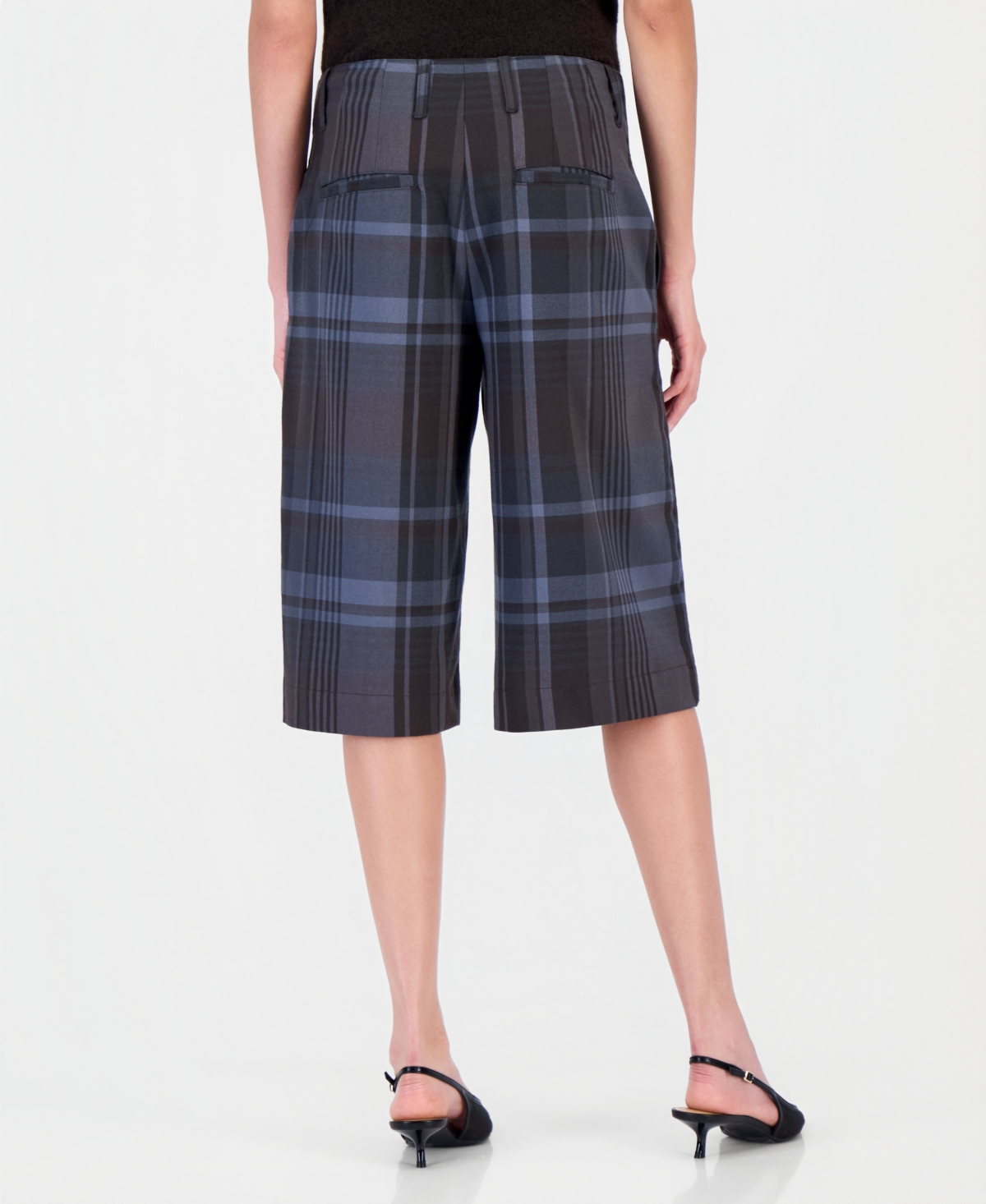 Bar Iii Women's Plaid Mid-Rise Long Shorts, Macy's Exclusive