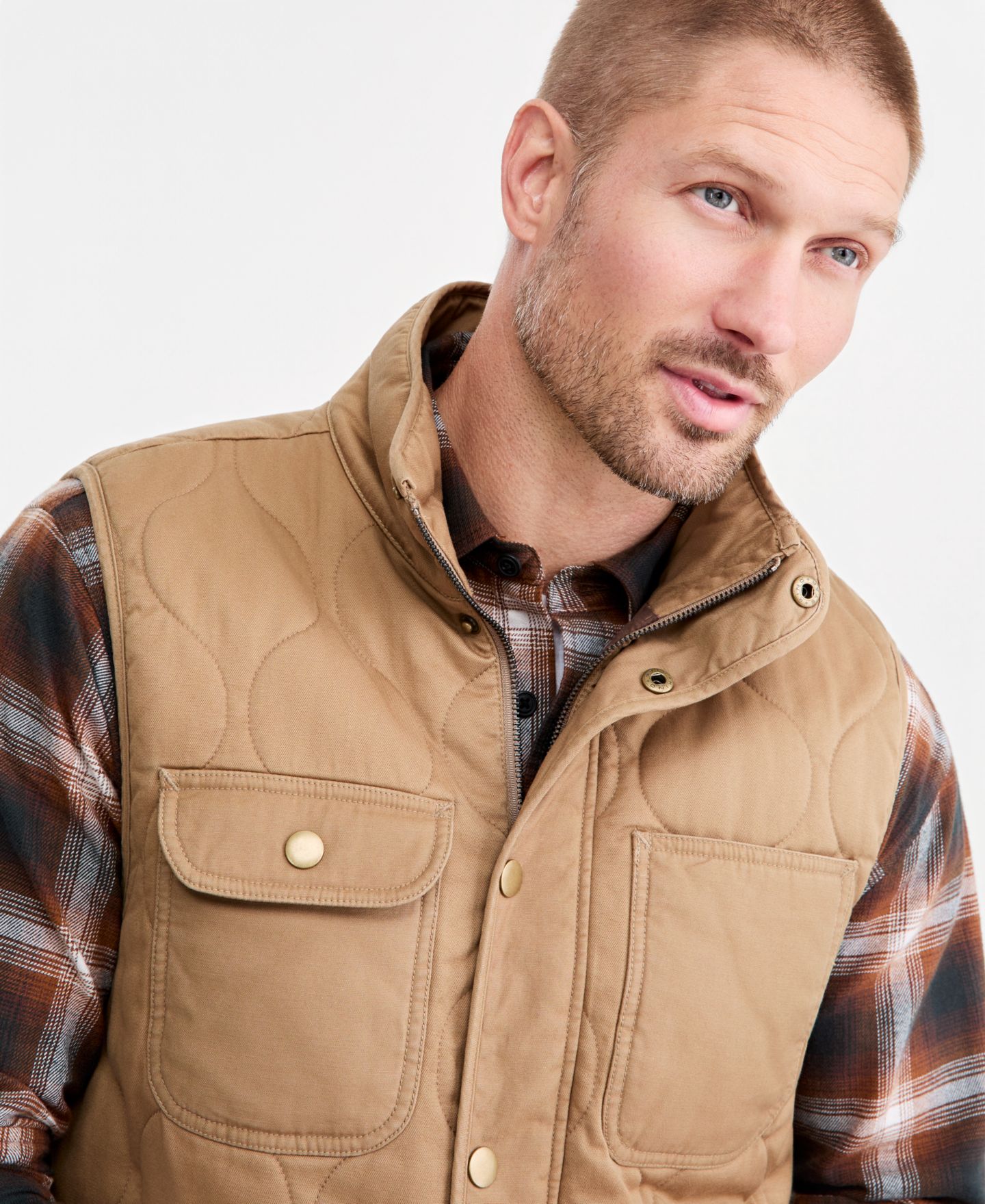 Мужской жилет Sun + Stone Vern Quilted Vest, цвет: Золотой — фото 2