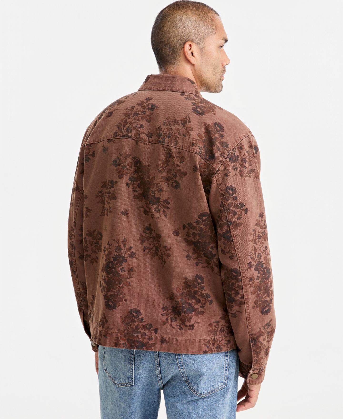 Мужская куртка Sun + Stone Floral Canvas Chore, цвет: Коричневый комбинированный — фото 3