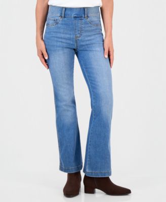 Petite High-Rise Flared-Leg Jeans