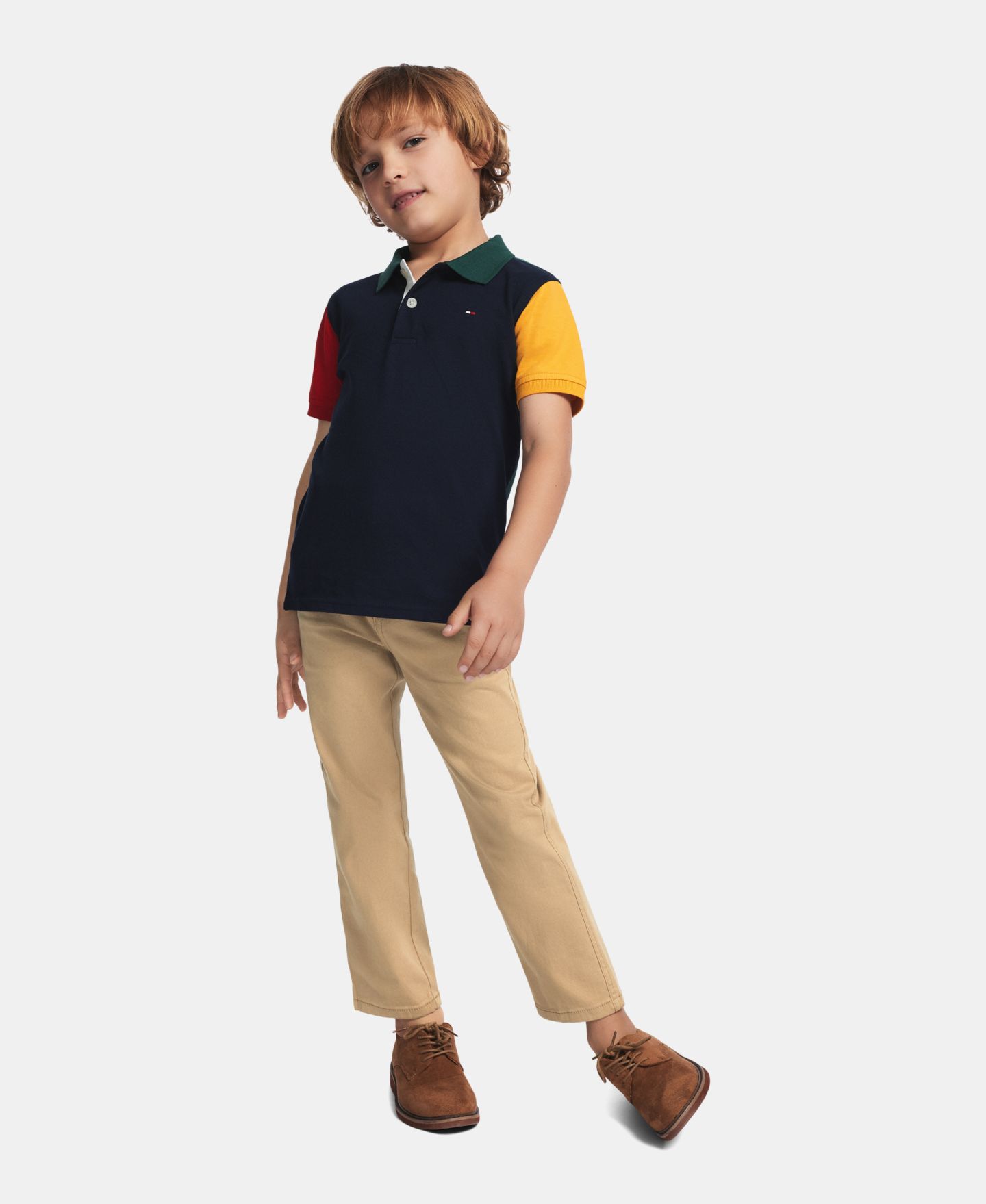 Поло Tommy Hilfiger Color-Blocked Short-Sleeve Polo Shirt для мальчиков, цвет: Тёмно-синий — фото 2