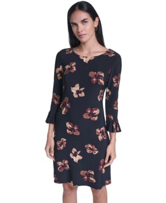 floral dress for women knee length Women's Dresses sunset coral bridesmaid dress