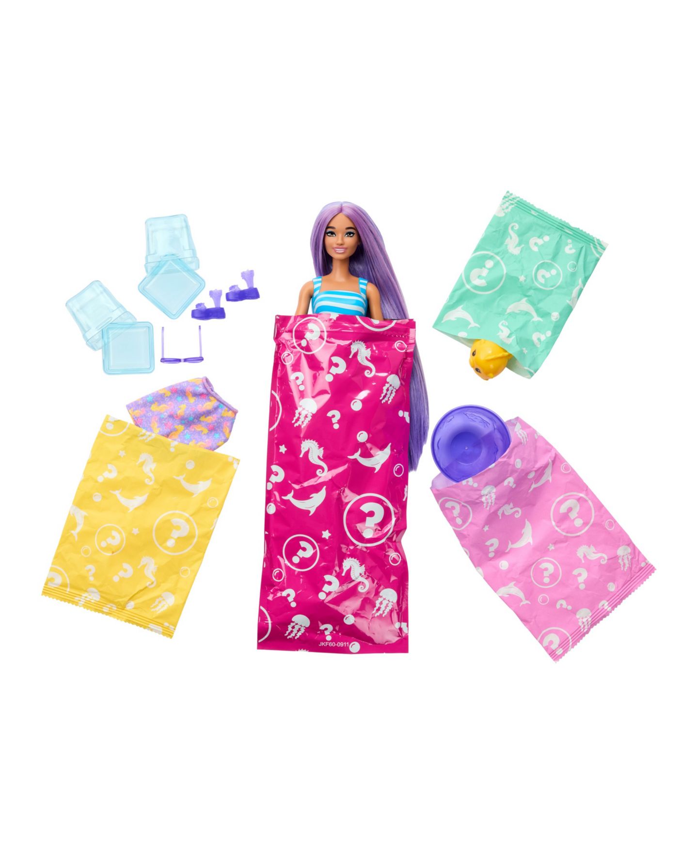 Детская кукла Barbie Pop Reveal Sea Slushy 12.8" Color-Change Slime Fashion Doll — фото 4