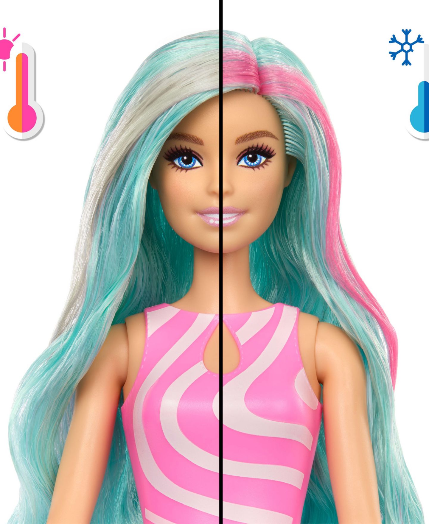 Модная кукла Barbie Pop Reveal Sea Slushy, 12.75", меняет цвет волос, с питомцем — фото 6