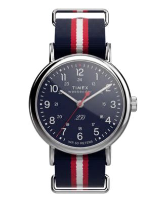Men's Quartz Analog Blue Nylon Watch 40mm