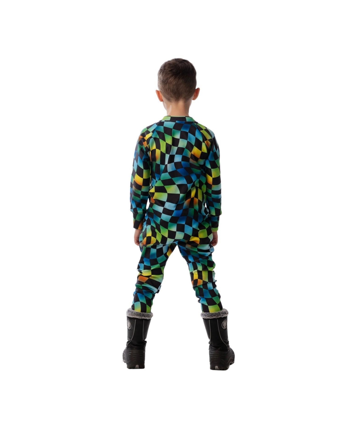 Deux par Big Boys ( 6 to 14 ) One Piece Thermal Underwear Checkered Print