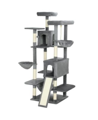 69 Inch Cat Tree Tower with 2 Condos 3 Hammocks and 8 Scratching Posts