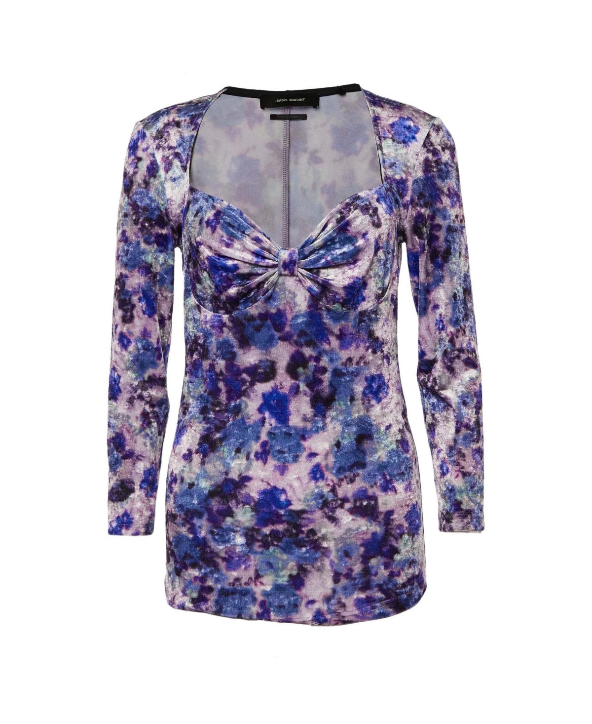 Pre-Owned Isabel Marant Women's Floral-Print Velvet Sweetheart Top
