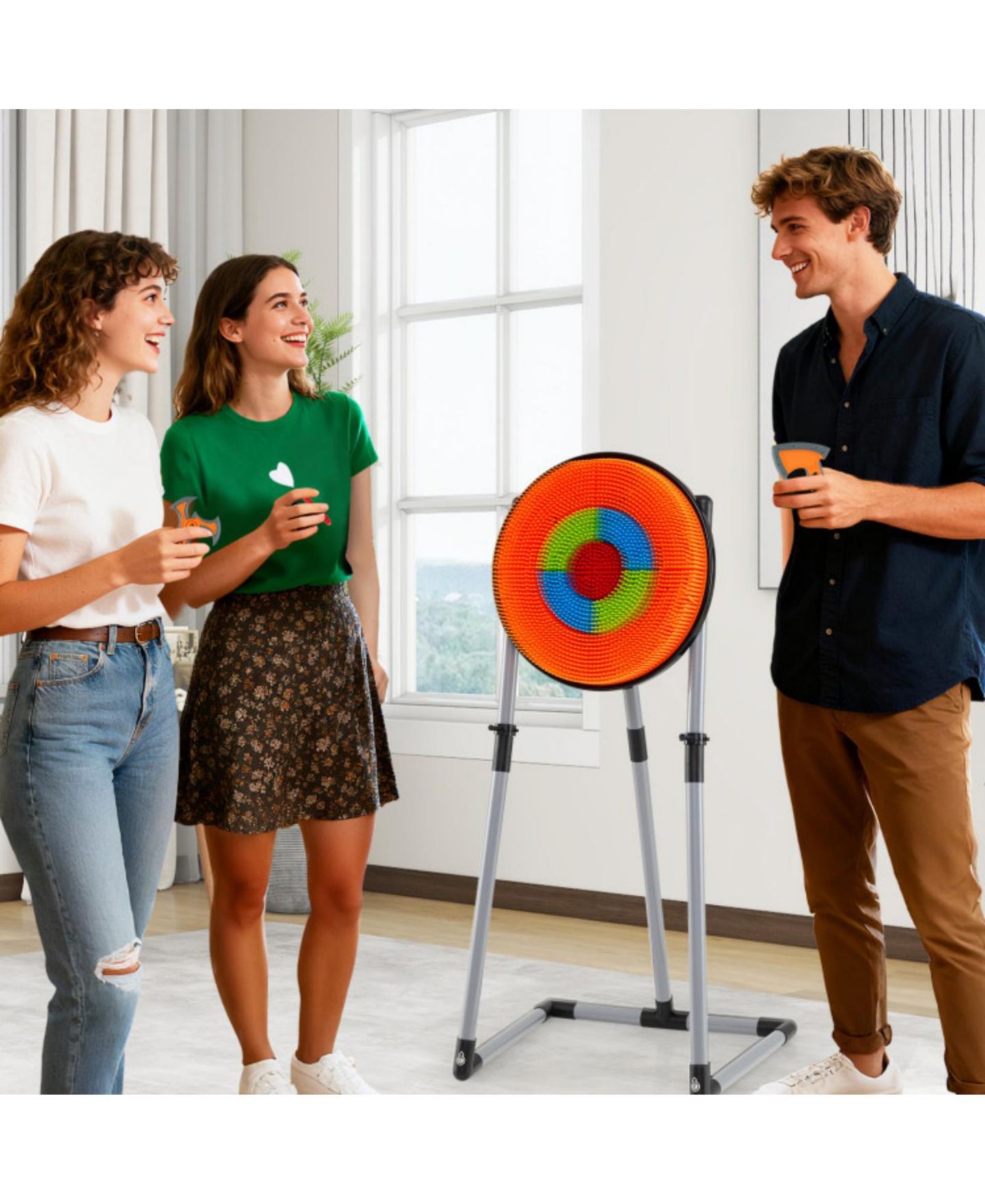 Детские игрушки SUGIFT 4-in-1 Axe Throwing Game Set with Bristle Target, 27.5" x 19.5" x 55", Ages 8+, цвет: Оранжевый — фото 9